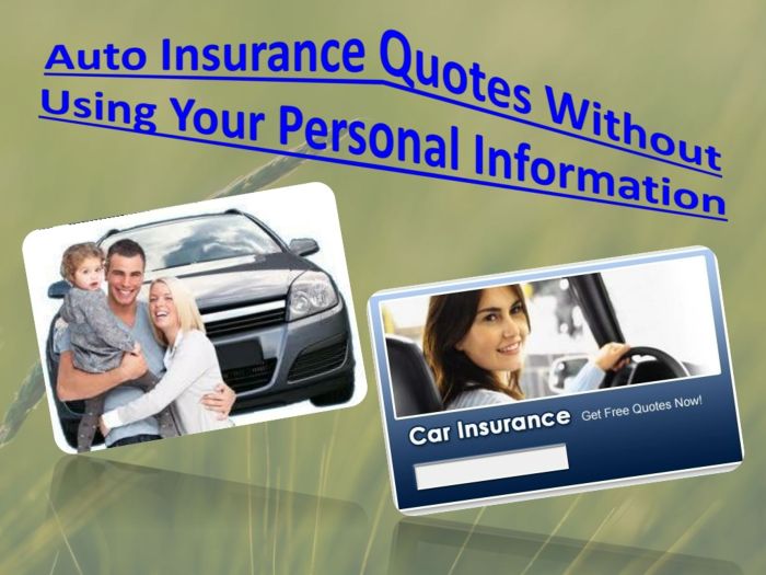 How to get a car insurance quote without personal information?