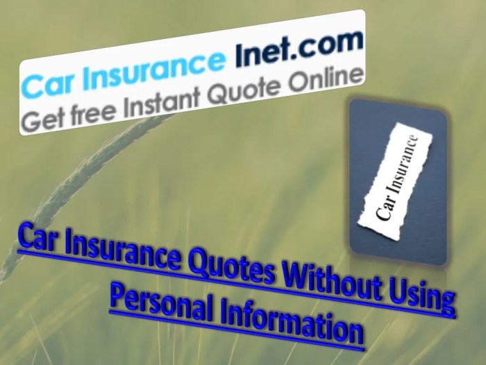 How to get a car insurance quote without personal information?